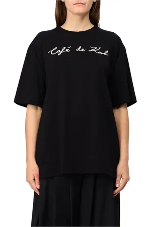 Karl Lagerfeld Tops, Dames, Zwart, S, Cafe de Karl Oversized Tee