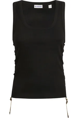 Burberry Tops, Dames, Zwart, M, Katoen, Zwarte Top in Jerseywear Stijl