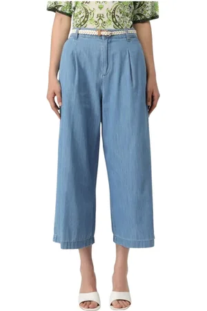 Liu Jo Jeans, Dames, Blauw, W29, Denim, Wijde Plooi Denim Broek