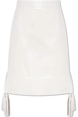 Bottega Veneta Rokken, Dames, Wit, 2Xs, Leer, Leren rok