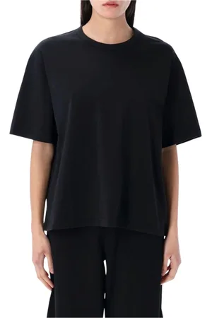 STUDIO NICHOLSON Tops, Dames, Zwart, 2Xs, Katoen, Zwarte relaxte pasvorm Tee