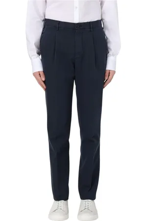 Incotex Broeken, Heren, Blauw, 3Xl, Katoen, Beige Geplooide Katoenen Broek