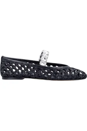 Casadei Schoenen, Dames, Zwart, 41 EU, Leer, Kristal Ballet Flats