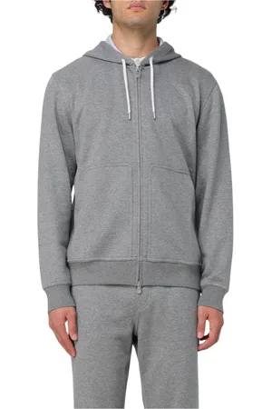 Brunello Cucinelli Sweatshirts & Hoodies, Heren, Grijs, S, Grijze Zip Up Hoodie Sweatshirt