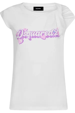 Dsquared2 Tops, Dames, Wit, XS, Casual Logo T-shirt
