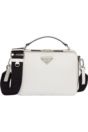 Prada Tassen, Heren, Wit, ONE Size, Luxe Leren Tote Tas