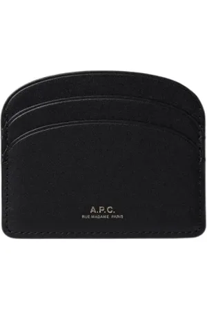 A.P.C. Accessoires, Dames, Zwart, ONE Size, Leer, Zwarte leren kaarthouderportemonnee
