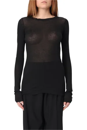 Rick Owens Tops, Dames, Zwart, S, Zwarte Doorschijnende Top voor Vrouwen