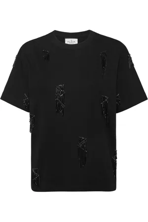 Philipp Plein Tops, Dames, Zwart, XL, Katoen, Casual Katoenen T-Shirt