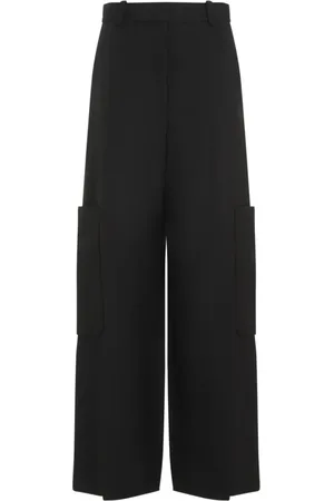 Khaite Broeken, Dames, Zwart, 2Xs, Wijde Pijpen Broek