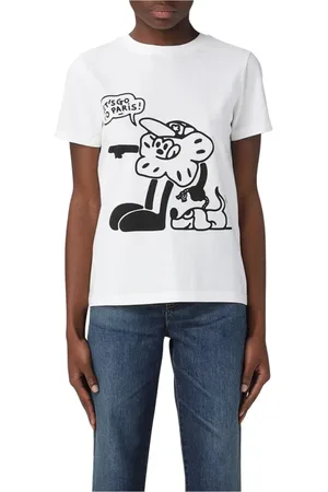 Kenzo Tops, Dames, Wit, XS, Katoen, Bloemen Grafische Tee