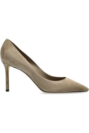 Jimmy Choo Schoenen, Dames, Grijs, 37 EU, Suède, Suede Hakken Romy