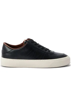 Moncler Schoenen, Heren, Zwart, 40 EU, Leer, Zwarte Leren Lage Sneakers