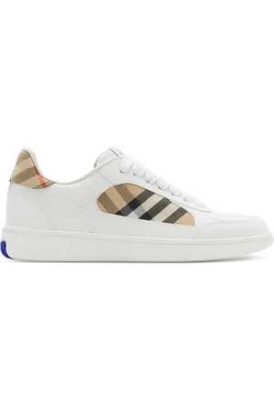 Burberry Schoenen, Dames, Wit, 40 EU, Witte Veterschoenen met Gewatteerde Enkel
