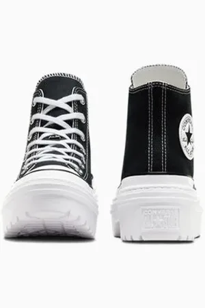 Converse Schoenen, Dames, Zwart, 37 EU, Leer, Hoge canvas schoenen Zwart Wit Rubber