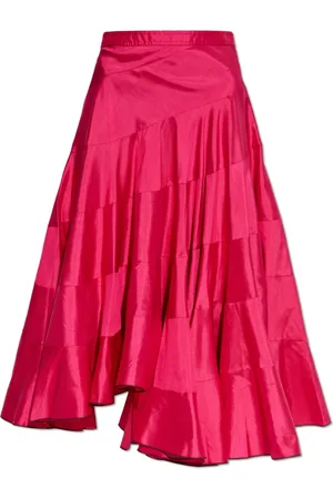 Tory Burch Rokken, Dames, Roze, S, Zijden rok met een asymmetrische snit