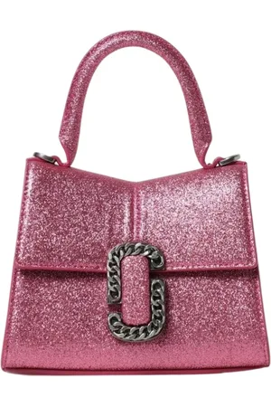 Marc Jacobs Tassen, Dames, Roze, ONE Size, Leer, Glitter Mini Top Handtas