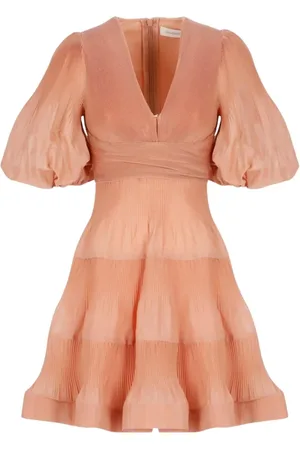 ZIMMERMANN Kleedjes, Dames, Roze, S, Roze Kant Midi Jurk