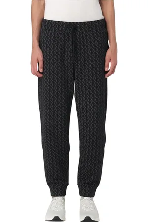 Armani Exchange Broeken, Heren, Zwart, S, Stijlvolle All Over Print Joggers