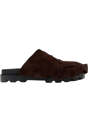 Camper Schoenen, Heren, Bruin, 43 EU, Suède, Bruin Suède Chunky Sole Slides