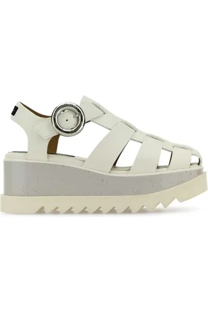 Stella McCartney Schoenen, Dames, Wit, 38 EU, Witte Elyse Platform Sandalen