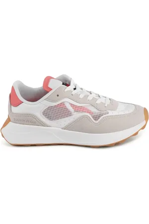 Tommy Hilfiger Schoenen, Dames, Veelkleurig, 38 EU, Polyester, Beige Casual Polyester Sneakers