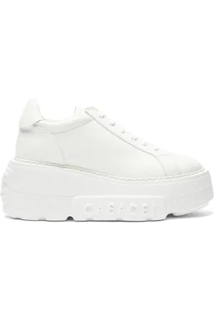 Casadei Schoenen, Dames, Wit, 38 EU, Leer, Nexus Leather Sneakers