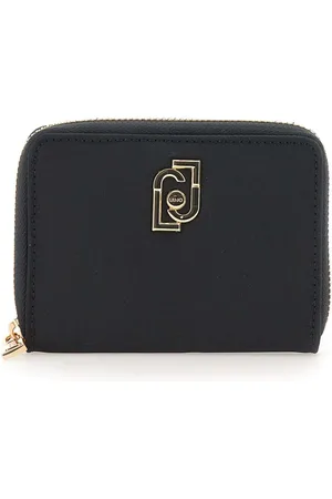 Liu Jo Accessoires, Dames, Zwart, ONE Size, Leer, Zwarte vegan lederen portemonnee met goud
