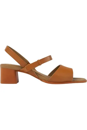 Camper Schoenen, Dames, Bruin, 39 EU, Leer, Bruin Leren Blokhak Sandalen