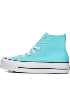Converse Schoenen, Dames, Blauw, 37 1/2 EU, Blauwe Canvas Hoge Sneakers