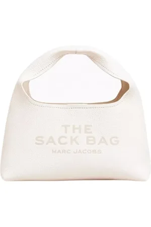Marc Jacobs Tassen, Dames, Wit, ONE Size, Leer, Gestructureerde Leren Mini Sack Handtas