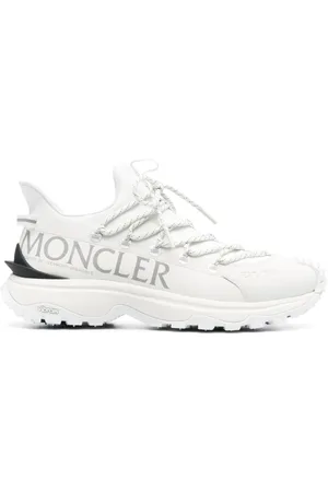 Moncler Schoenen, Heren, Wit, 41 1/2 EU, Witte Low-Top Ripstop Sneakers