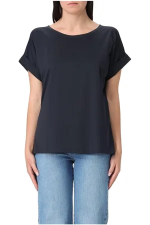 save the duck Tops, Dames, Blauw, M, Polyester, Witte Zak T-shirt Casual Comfort Stijl