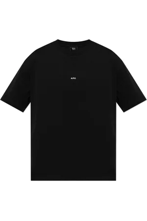 A.P.C. Tops, Heren, Zwart, XL, Katoen, T-shirt met logo