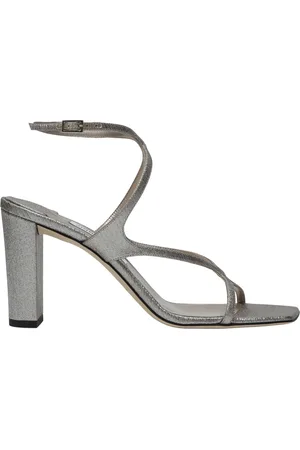 Jimmy Choo Schoenen, Dames, Grijs, 38 1/2 EU, Leer, Azia 85 Sandaal