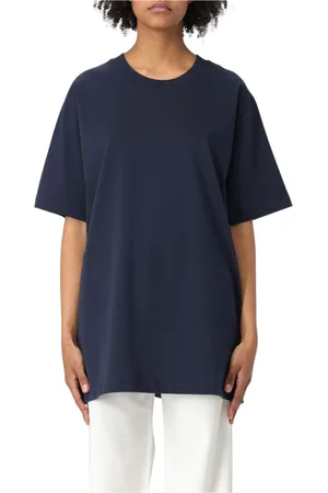 A.P.C. Tops, Dames, Blauw, S, Katoen, Witte Crew Neck Tee Shirt