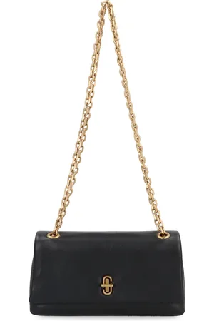 Marc Jacobs Tassen, Dames, Zwart, ONE Size, Leer, Ketting Mini Tas met Draaislot Sluiting