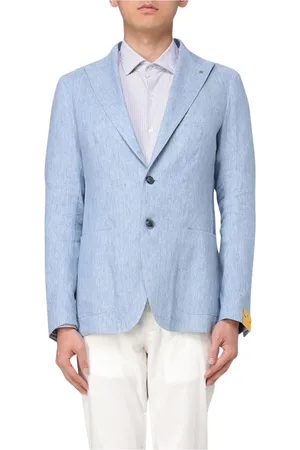 TAGLIATORE Pakken, Heren, Blauw, S, Op maat gemaakte single-breasted blazer