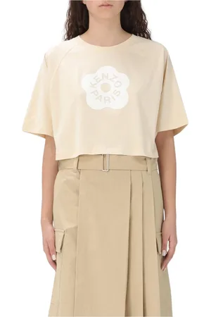 Kenzo Tops, Dames, , XS, Katoen, Elegante Dames Creme T-Shirt