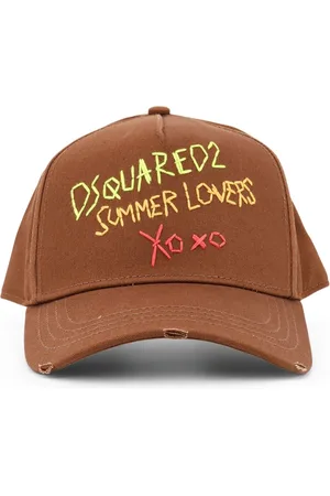 Dsquared2 Accessoires, Heren, Bruin, ONE Size, Katoen, Bruine Hoeden met Verstelbare Band