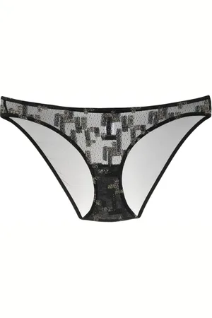 ERES Ondergoed, Dames, Zwart, 2Xs, Bloemen Slip Lingerie in Zwart/Goud