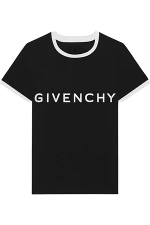 Givenchy Tops, Dames, Zwart, XS, Katoen, Zwart Logo Tee voor Vrouwen