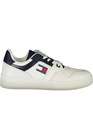 Tommy Hilfiger Schoenen, Heren, Wit, 46 EU, Polyester, Blauwe Polyester Sneakers voor Mannen