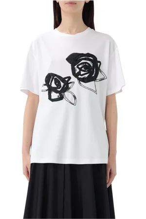 Max Mara Tops, Dames, Wit, M, Katoen, Geborduurde Rozen Trui