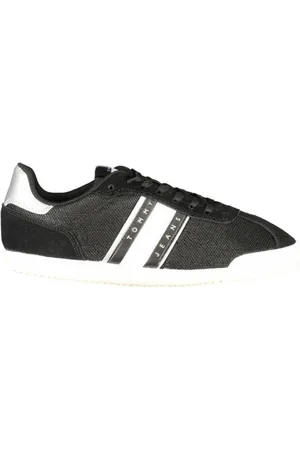 Tommy Hilfiger Schoenen, Dames, Zwart, 39 EU, Polyester, Zwarte polyester sneakers voor vrouwen