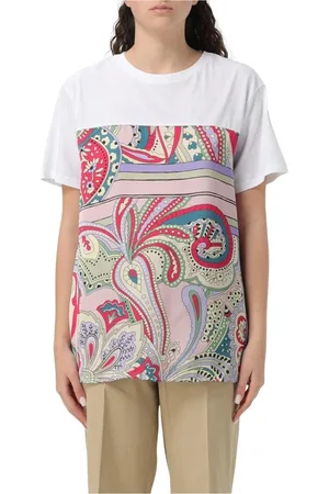 Liu Jo Tops, Dames, Veelkleurig, L, Katoen, Paisley Print Panel T-Shirt