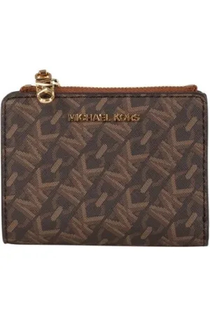 Michael Kors Accessoires, Dames, Bruin, ONE Size, Leer, Kleine lederen portemonnee