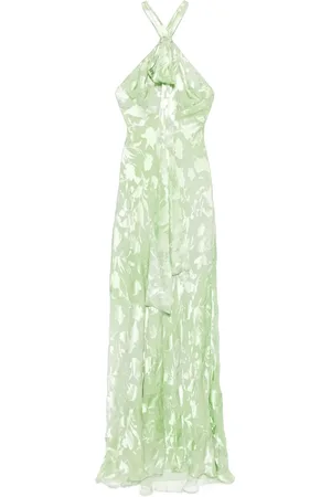 ERMANNO SCERVINO Kleedjes, Dames, Groen, S, Lichtgroene Halterjurk met Bandjes