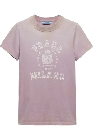 Prada Tops, Dames, Paars, M, Katoen, Vintage Grafische Tee in Lila