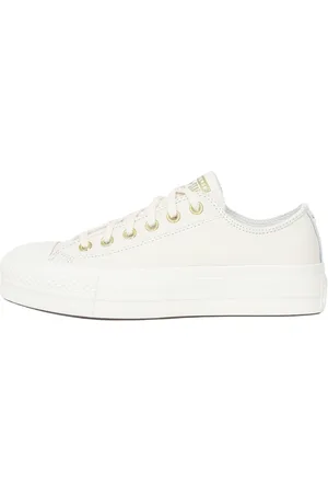 Converse Schoenen, Dames, Wit, 39 EU, Leer, Gouden Platform Sneakers Chuck Taylor All Star